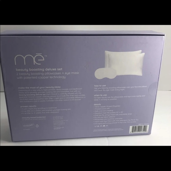 ME Glow Beauty Boosting Deluxe Set EYE MASK & 2 Standard Pillowcases, - Picture 4 of 5
